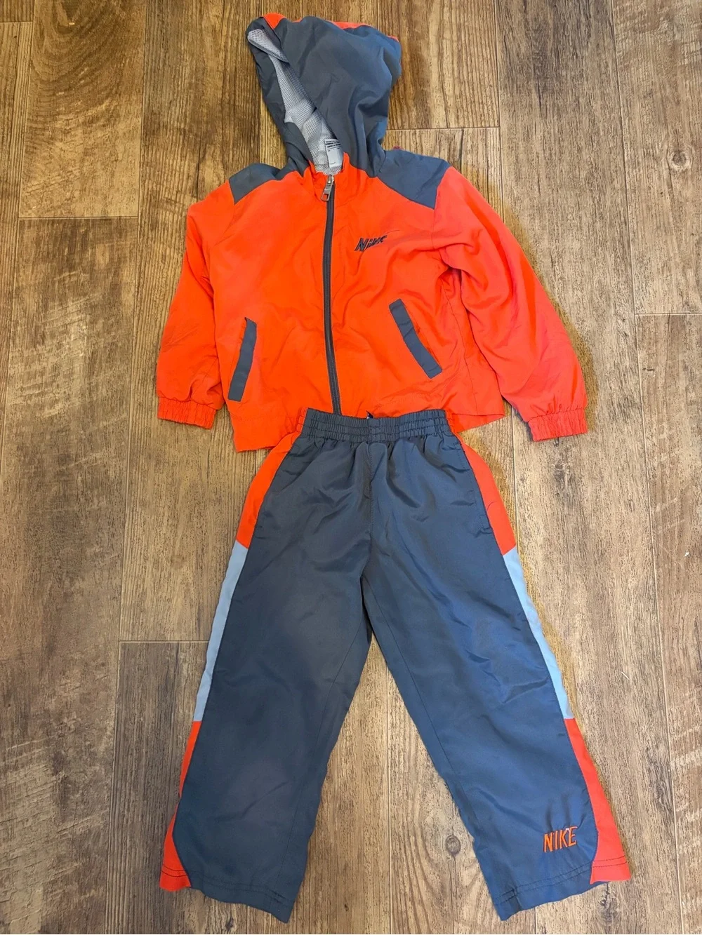 Nike Orange and Gray Kids Hooded Jacket & Track Pants